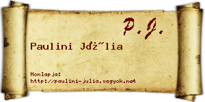 Paulini Júlia névjegykártya